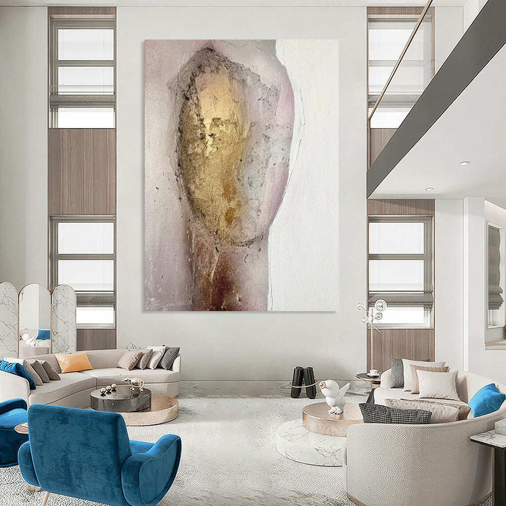 Oversized-Scale Hand-Painted Abstract Canvas for Bedroom & Reading Nook LargeART2222