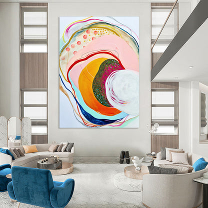 Large-Scale Custom Hand-Painted Abstract Art for Living Room & Dining Room LargeART1848