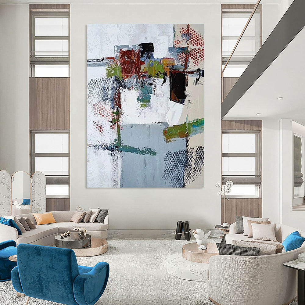 Monumental - Scale Hand - Painted Custom Abstract Work for Hallway and Hotel DTP042