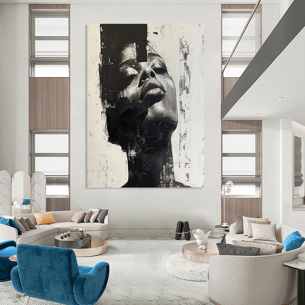 Interwoven Textures: Colossal Custom Abstract Painting for Bedroom and Living Room DTP139
