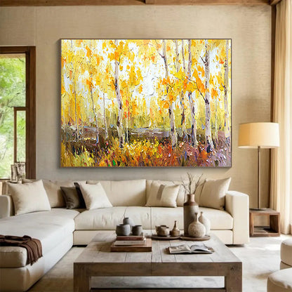 Autumn Birch Forest - Cozy Living Room or Office Art DLZ212