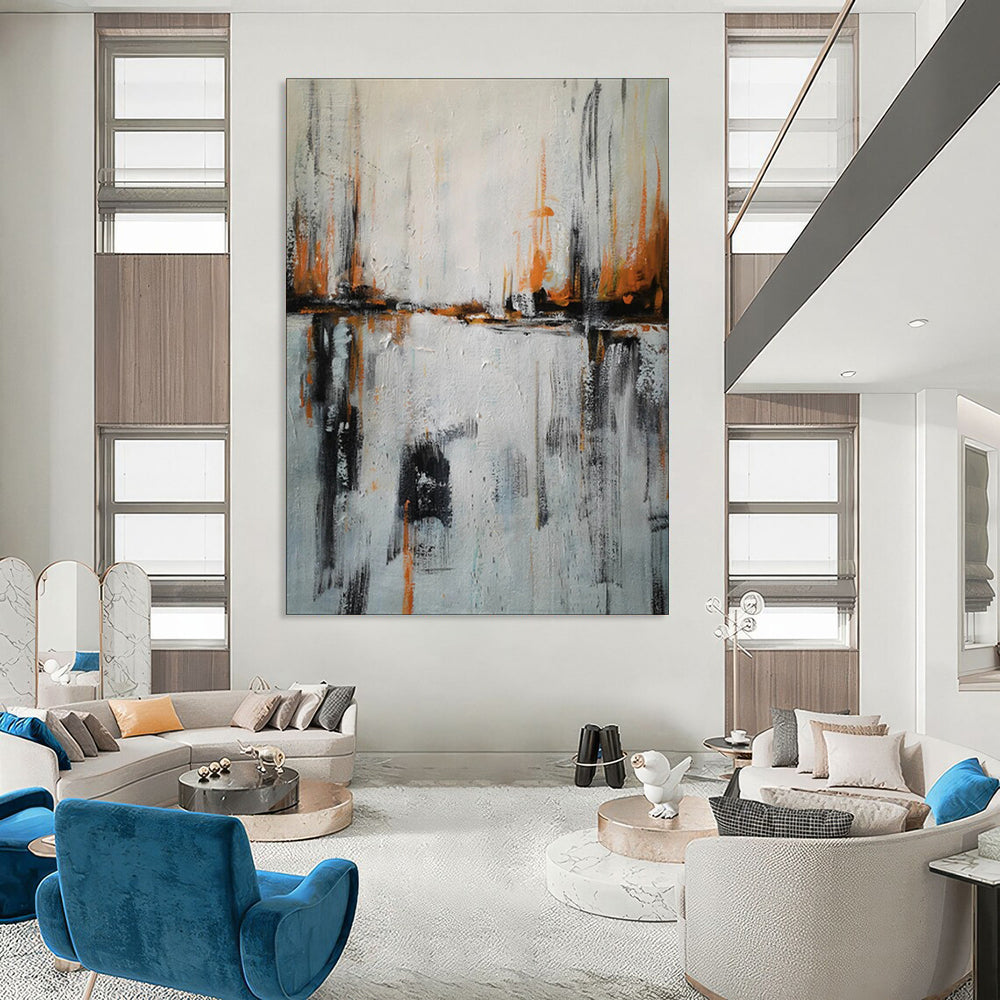 Tranquil & Pastel Hand-Painted Custom Abstract Painting for Bedroom & Hallway LargeART1973