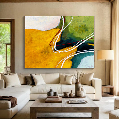 Vast - Scale Hand - Painted Abstract Canvas for Living Room & Bedroom DKH551