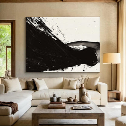 Black Dress Silhouette "Elegant Splash" Painting On Canvas HB303