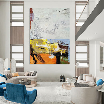 Super - Sized Hand - Painted Custom Abstract Canvas for Living Room and Office DTP019