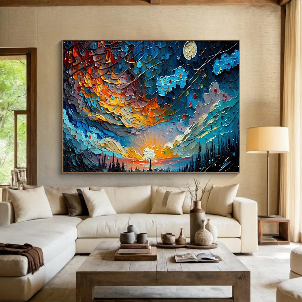 Dramatic Large Abstract Painting for Entryway & Living Room DKH878