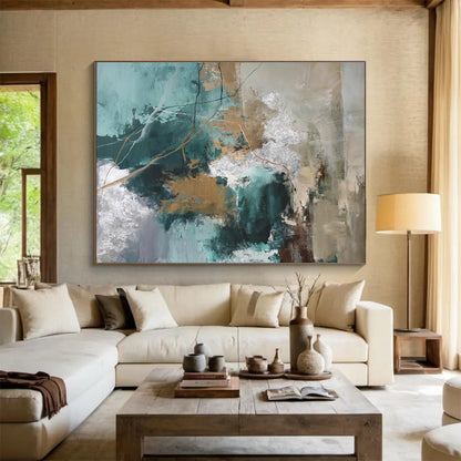 Vast Textured Abstract Mural for Hallway & Living Room DKH513