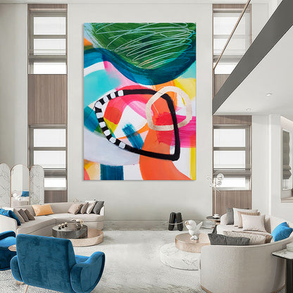 Hand-Painted Personalized Abstract Mural for Office & Dining Room LargeART1825