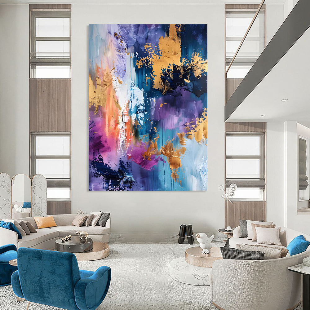 Large Custom Abstract Paintings: Textured Styles for Office & Hallway DTP282