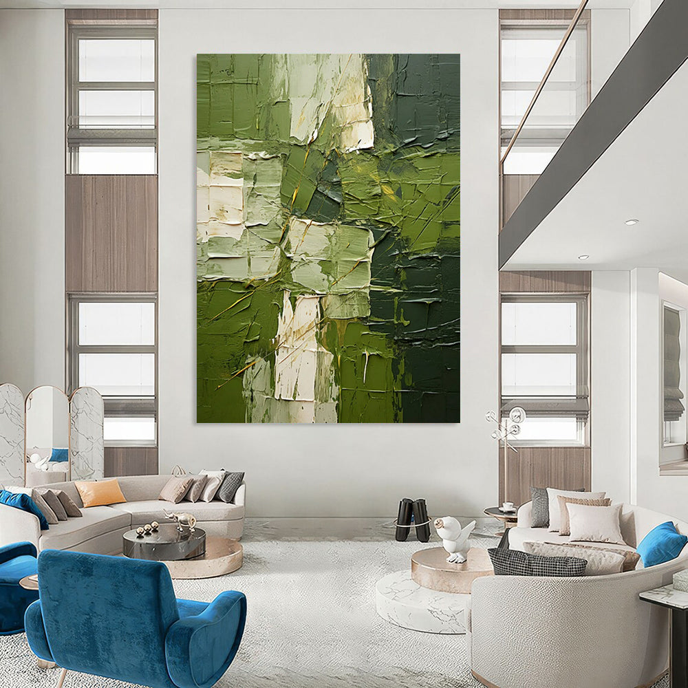 Huge-Scale Hand-Painted Abstract Art for Office & Entryway LargeART2277