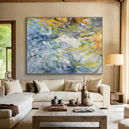“Timeless Flows” Large - Sized Abstract Canvas for Bedroom & Dining Room DKH291