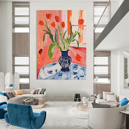 Oversized Hand-Painted Abstract Canvas for Living Room & Home Theater LargeART2229