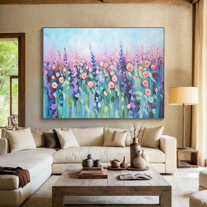 Pastel Flower Field - Whimsical Nursery or Bedroom Decor DLZ229