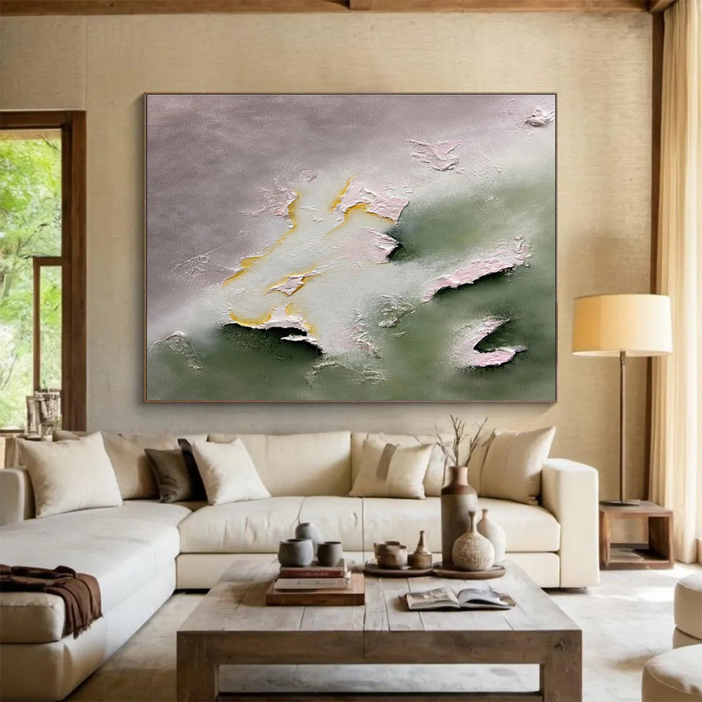 Inspiring Large Abstract Mural with Thought - Provoking Textured Elements for Living Room & Office DKH918