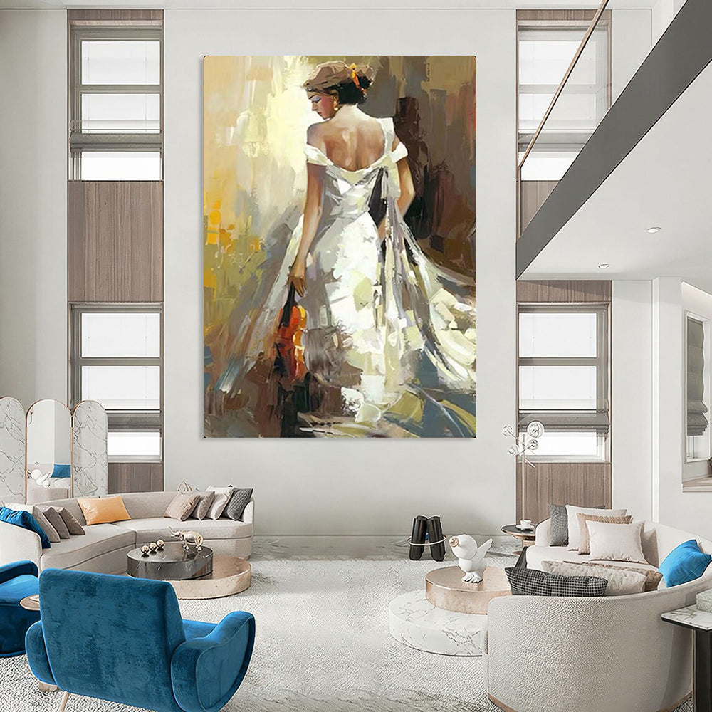Oversized Hand-Painted Abstract Canvas for Bedroom & Office LargeART2175