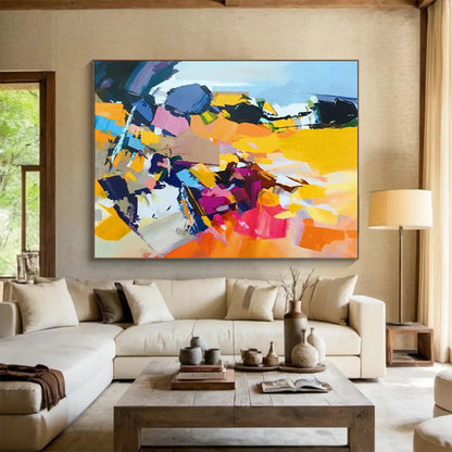 Bold Color Block Abstract - Modern Living Room or Office Statement DLZ187