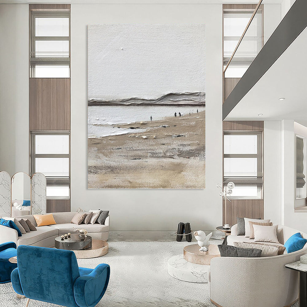 Custom Vertical Hand - Painted Abstract Creation for Living Room and Dining Room DKH1674