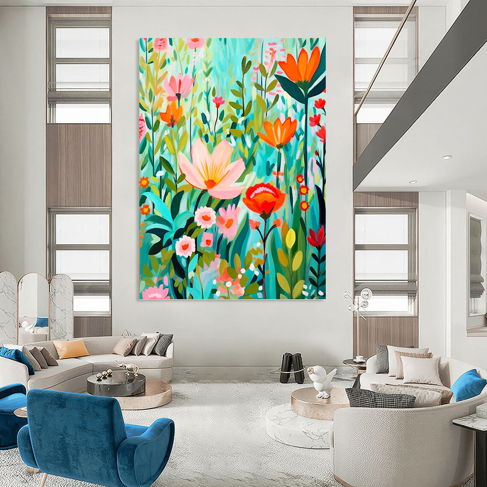 Titanic - Scale Vertical Hand - Painted Custom Abstract Saga (with Frost Textures) for Bedroom and Living Room DKH1595