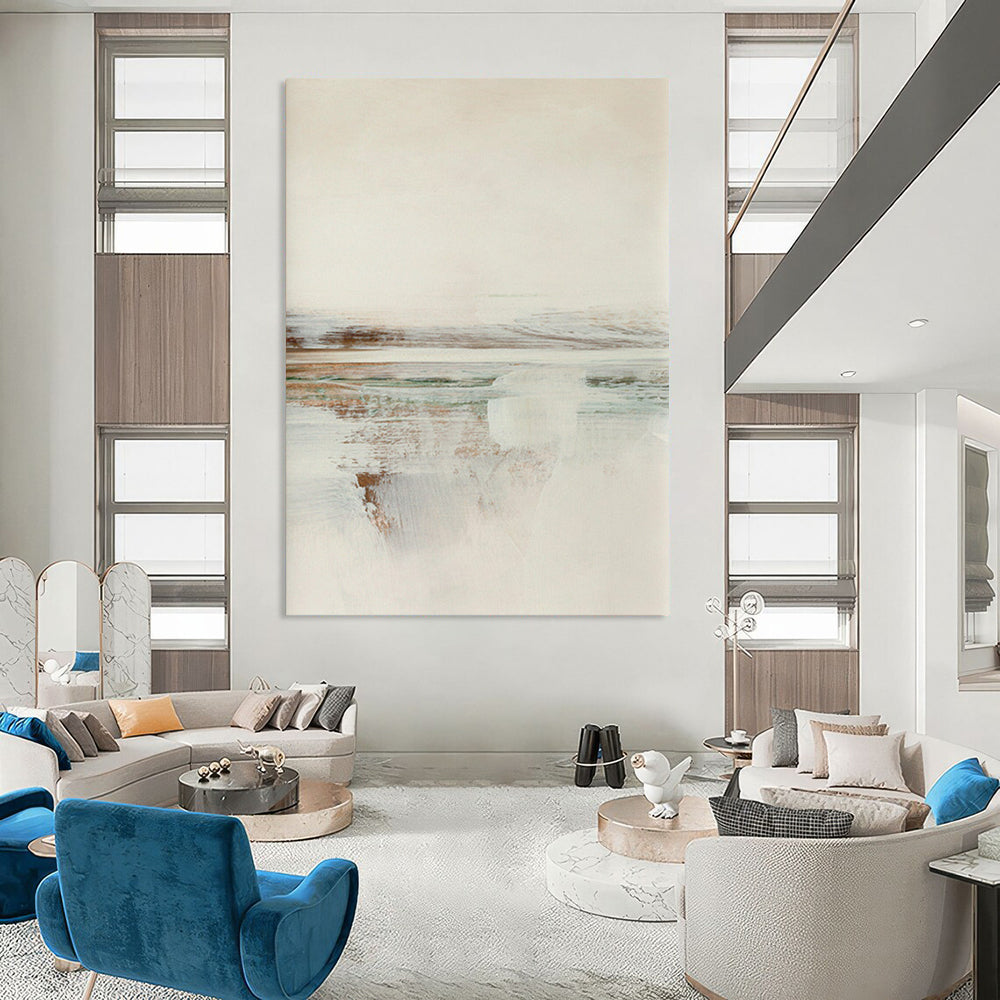 Custom Handmade Abstract Paintings: Big Sizes, Textured Details for Bedroom & Hallway DTP225