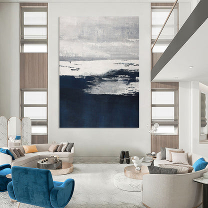 Super - Sized Vertical Hand - Painted Textured Custom Abstract Ballad, for Hotel and Dining Room DKH1540