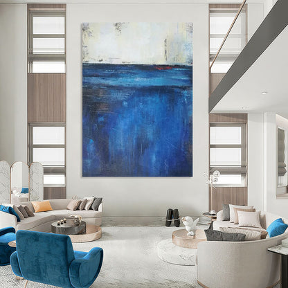 Monumental - Reach Vertical Hand - Painted Custom Abstract Saga (with Layered Textures) for Bedroom and Living Room DKH1567