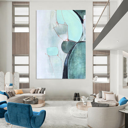 Large-Scale Custom Abstract Paintings: Handmade Textures for Bedroom & Living Room DTP250