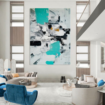 Dynamic Hand - Painted Textured Abstract Painting for Living Room & Office DKH1347