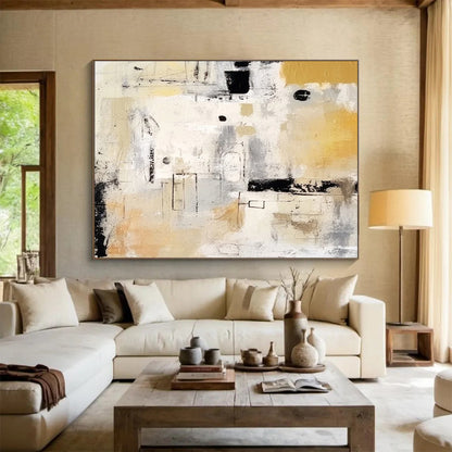 Neutral Tones Abstract - Sophisticated Living Room Art DLZ061