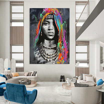 Custom Vertical Hand - Painted Abstract Work for Living Room and Dining Room DKH1645