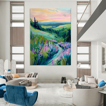 Exuberant & Joyful Hand-Painted Custom Abstract Painting for Living Room & Entryway LargeART2015