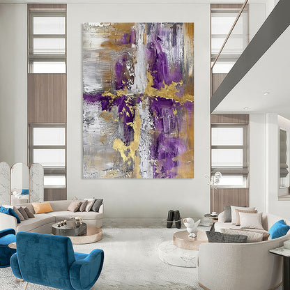 Textured Depths: Hand - Painted Custom Abstract Canvas for Bedroom and Office DTP135