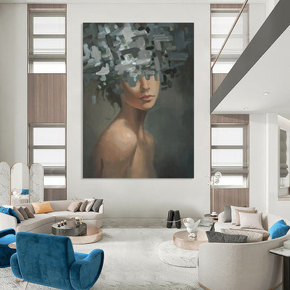 Large Custom Abstract Paintings: Textured Details for Bedroom & Bar DTP328