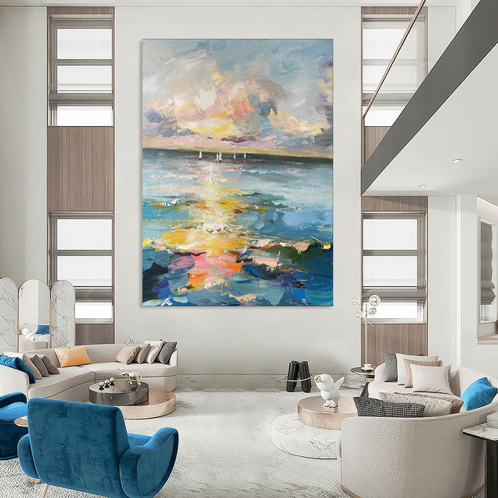 Hand-Painted Bespoke Abstract Art for Bar & Hotel LargeART1896