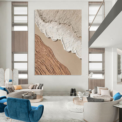 Designer - Crafted Masterpiece: Hand - Painted Textured Canvas Painting for Bar & Living Room DKH1130