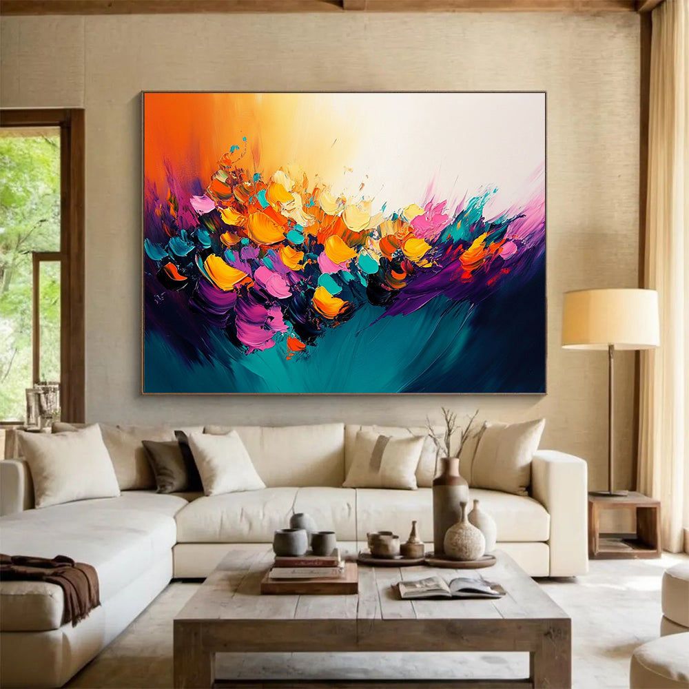 “Explosive Color Blooms” - Multicolor, Explosive Blooms, Abstract Expressionist HB1143