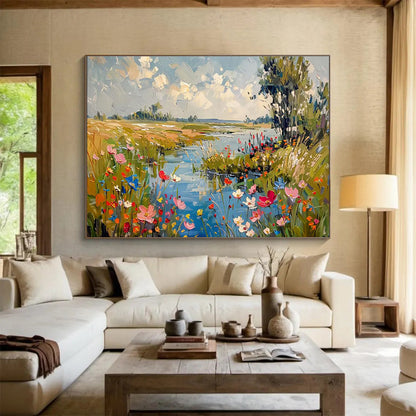Bold Original Giant Textured Hand - Painted Abstract Wall Art for Impactful Decor DKH833