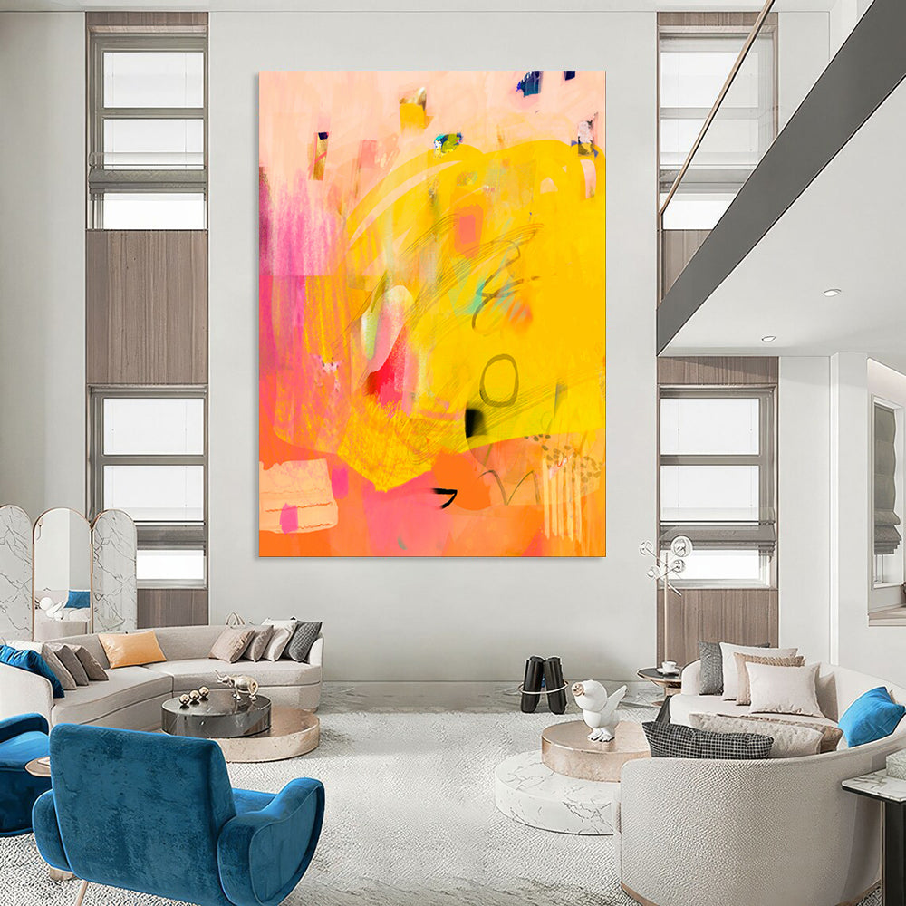 Mysterious & Intriguing Hand-Painted Custom Abstract Painting for Bedroom & Hallway LargeART2005