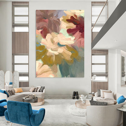 Lavish Hand - Painted Textured Abstract Mural on Canvas for Bar & Hotel DKH1353