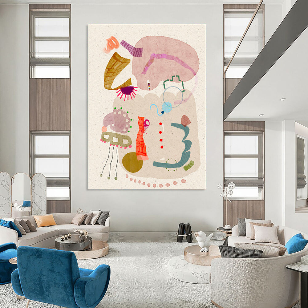 Hand-Painted Bespoke Abstract Art for Dining Room & Hotel LargeART1845