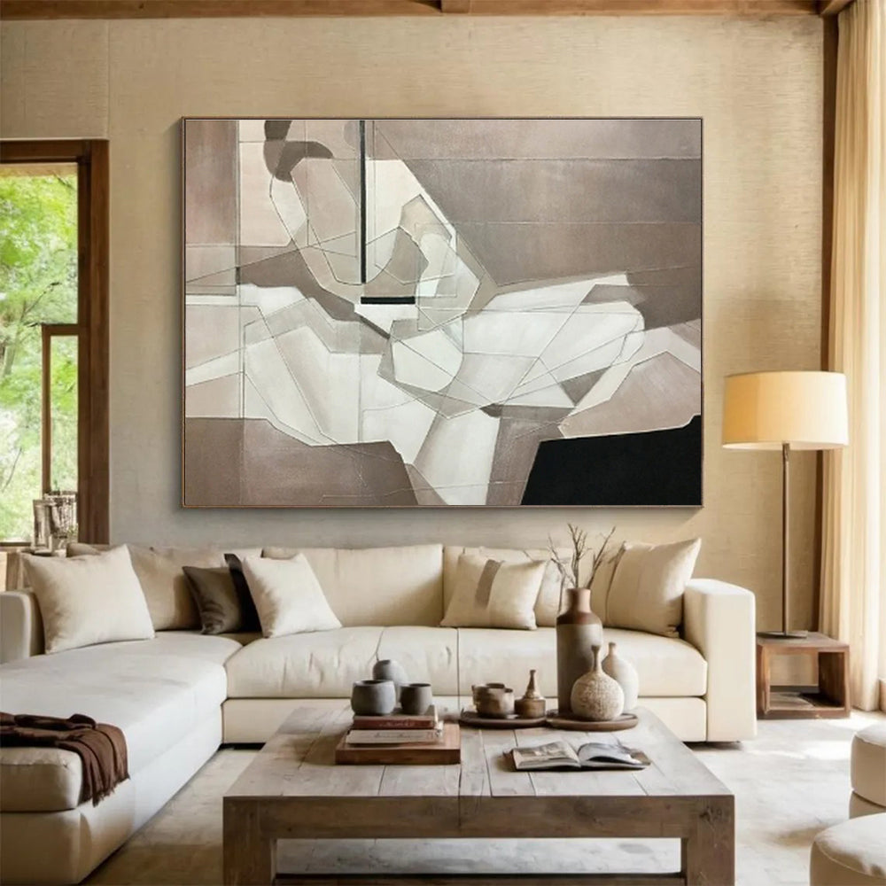 “Ethereal Echoes” Immense Abstract Wall Decor for Entryway & Bedroom DKH350