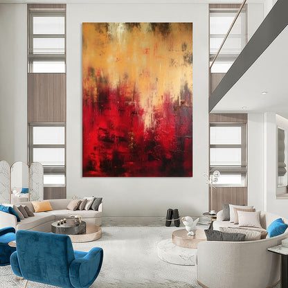 Extended - Length Hand - Painted Textured Custom Abstract Painting for Dining Room and Hallway DTP073