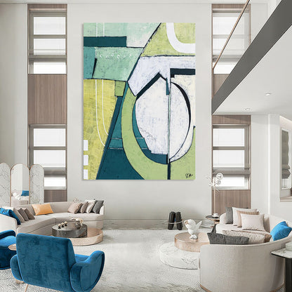 Spectacular Gigantic Hand-Painted Abstract Mural: Elevate Your Dining Room & Bar LargeART2375