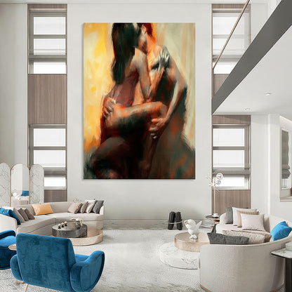 Custom Vertical Hand - Painted Textured Abstract Work for Bedroom and Entryway DKH1633