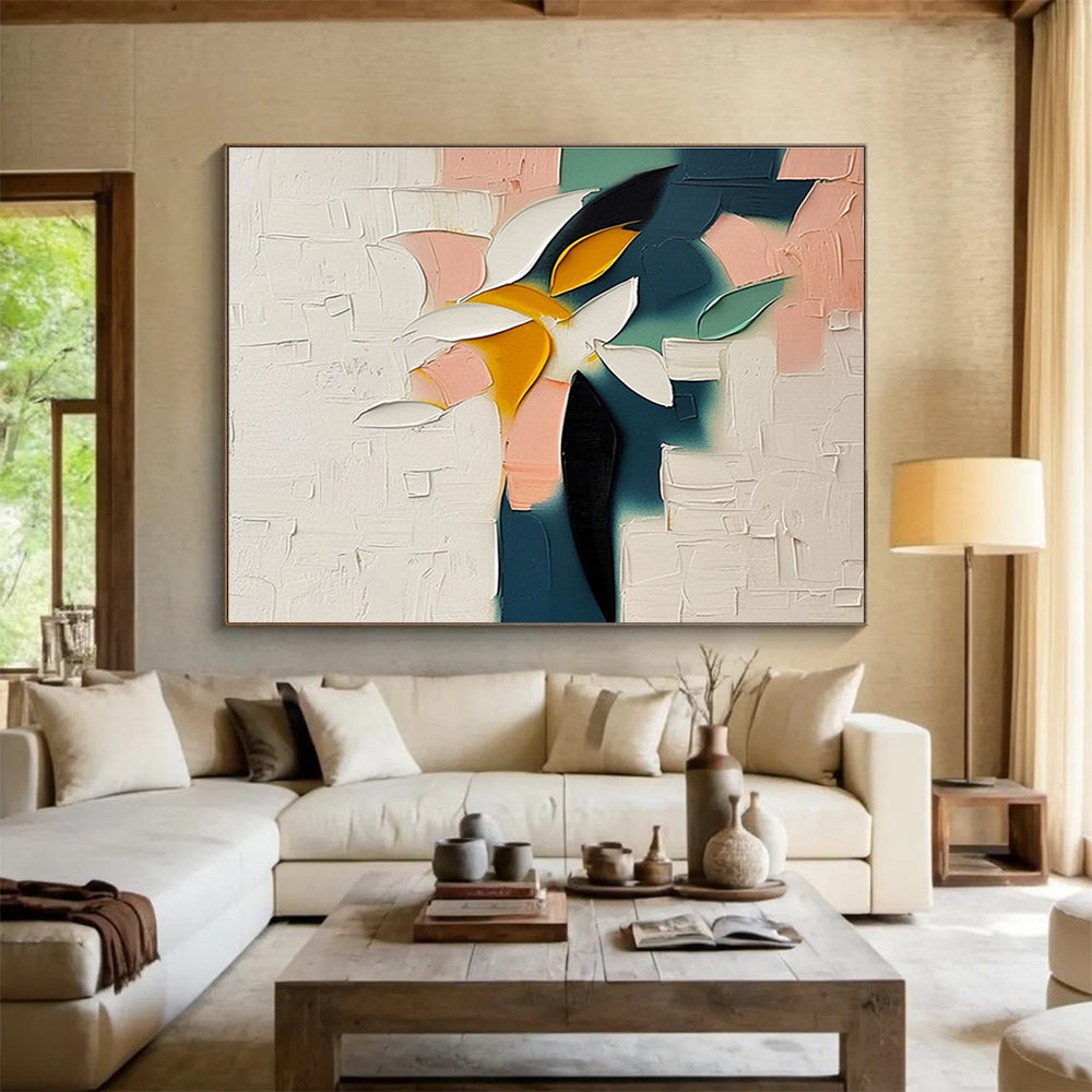 Large - Format Hand - Painted Textured Abstract Wall Decor for Visual Magnetism DKH747