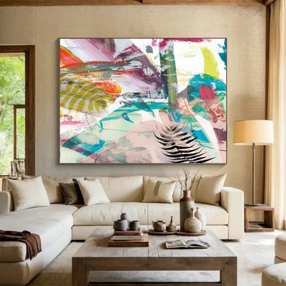 Vibrant Tropical Collage - Lively Dining Room Accent DLZ118