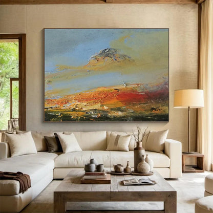 Impressionistic Mountain Sunset - Bold Living Room Statement DLZ039