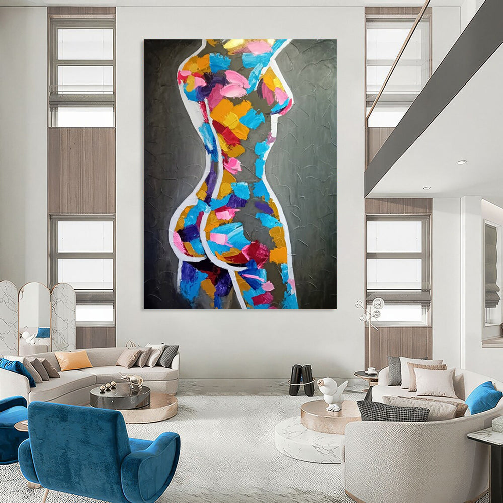 Stupendous Hand-Painted Abstract Wall Art for Bedroom & Retreat LargeART2188