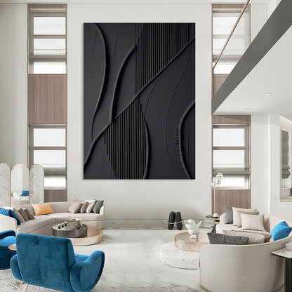 Grand - Sized Hand - Painted Textured Custom Abstract Canvas, Perfect for Dining Room and Living Room DKH1465
