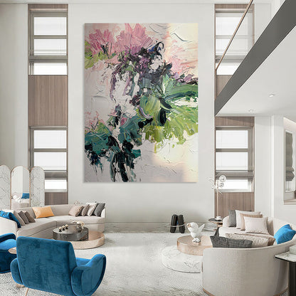 Large Custom Abstract Artworks: Hand-Painted Textures for Living Room & Hallway DTP271