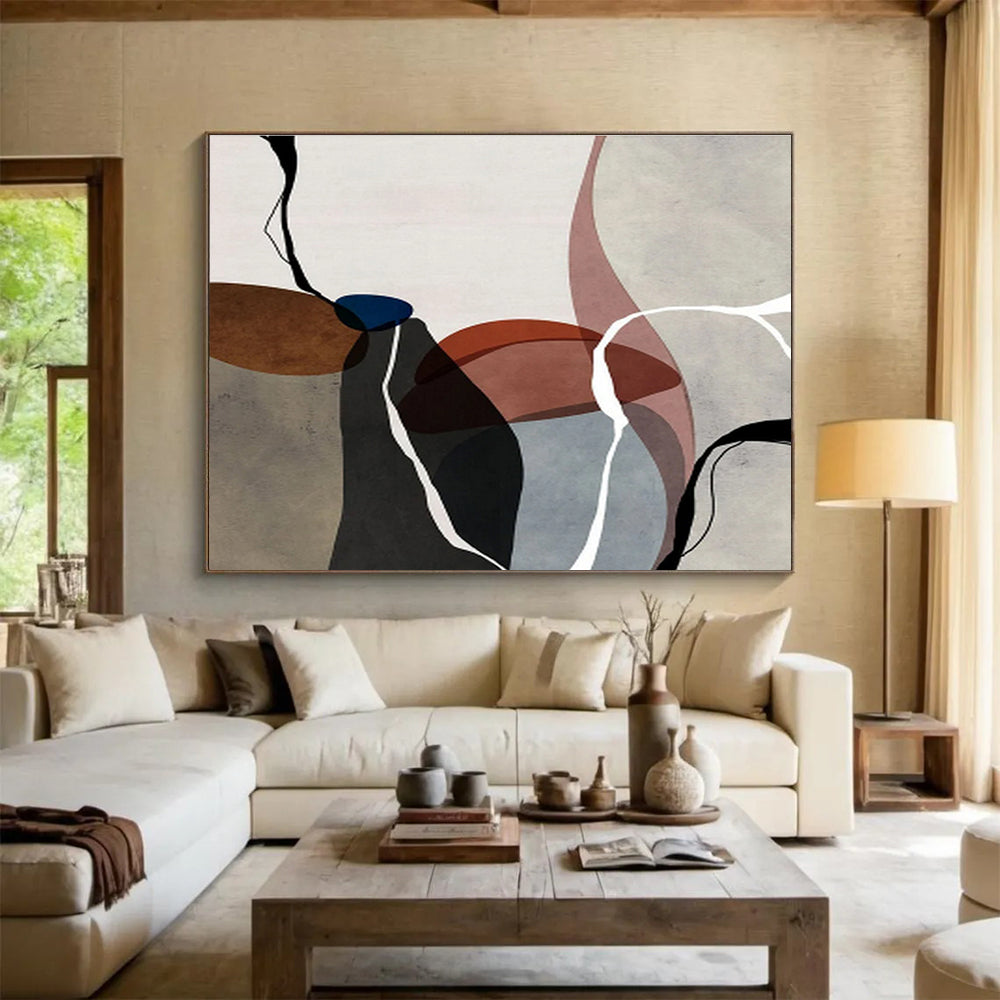 “Abstract Resonance” Oversized Abstract Canvas for Living Room & Bar DKH358
